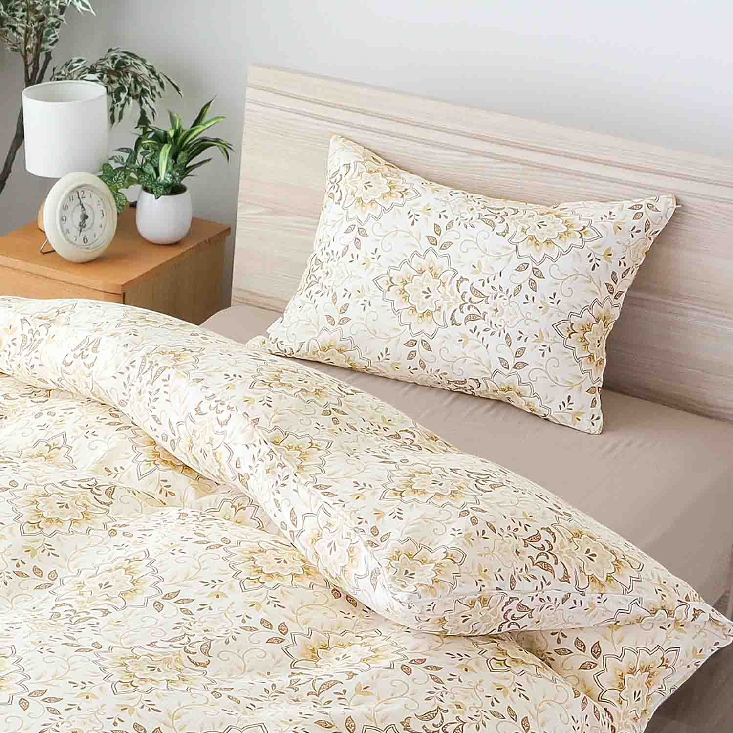 SEK抗菌防臭加工 ピロケース 綿100％ 二重ガーゼ ダマスク柄 メトリー