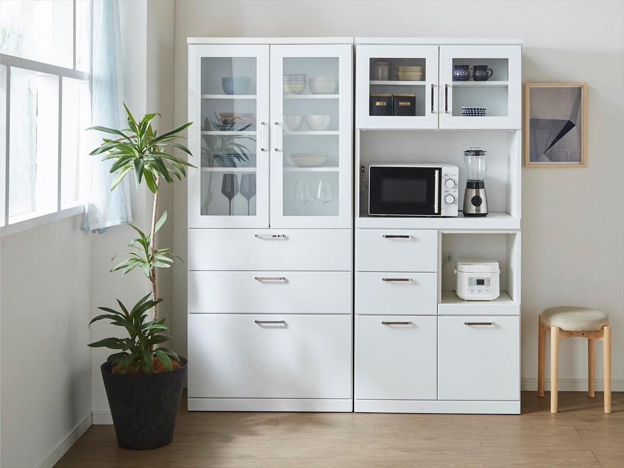 日本国産 大川家具 食器棚 トスティ W80cm ダイニングボード | 店舗