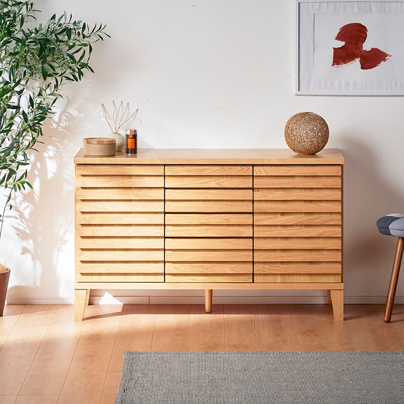 大川家具】サイドボード 119cm幅 セジュール ウォールナット/レッド