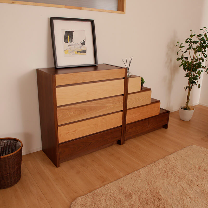開梱設置無料]【大川家具】≪受注生産≫チェスト 60/90/120cm幅5段