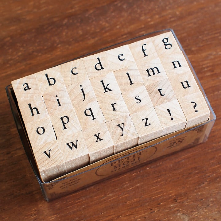 プチ文字スタンプセット 大・アルファベット小文字 こどものかお