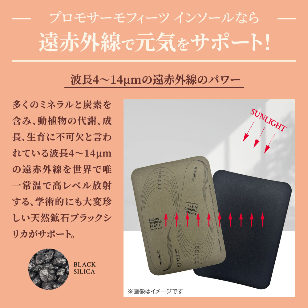ブラックシリカ プロモサーモフィーツ インソール｜遠赤外線マット