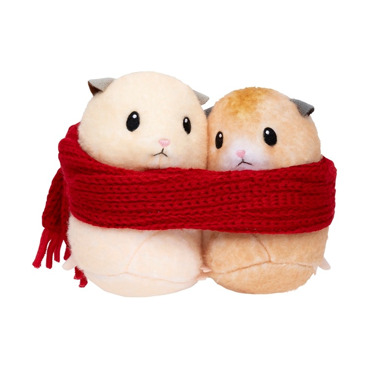 助六の日常』ほわほわぬいぐるみ マフラーでむぎゅっとした助六・ジロ