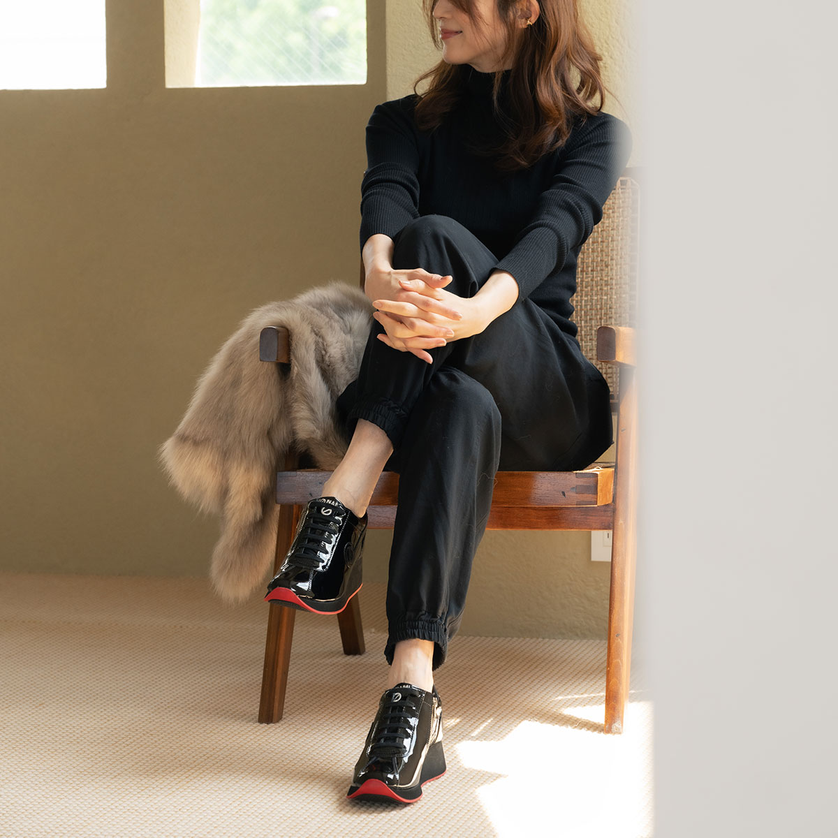 柏木由紀子さんコラボ】NO NAME ノーネーム SPEED-52911-BLACK/RED