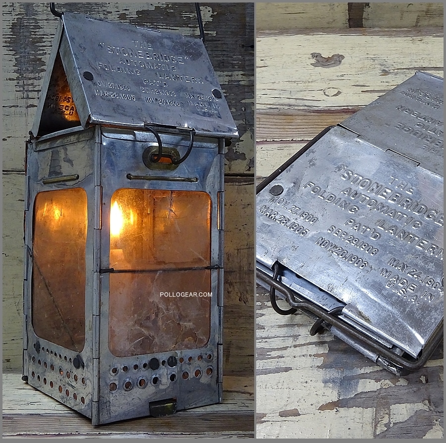 キャンドルランタン フォールディング屋根型 WW1 US ARMY<BR>ストーンブリッジ<BR>キャンドルランタン<BR>屋根型