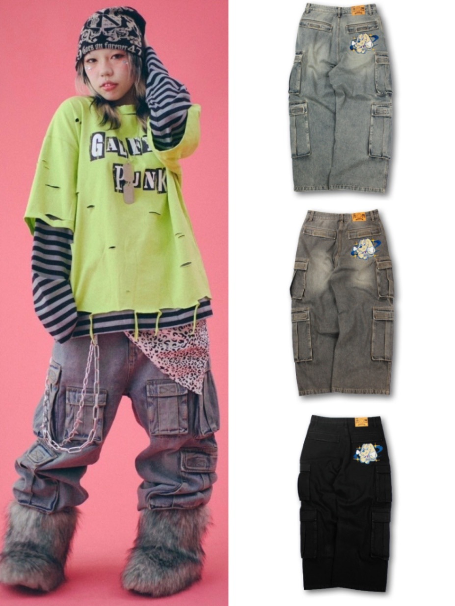 GALFY】ダーティーデニムワイドカーゴ | OUR BRAND,GALFY | PRESSING