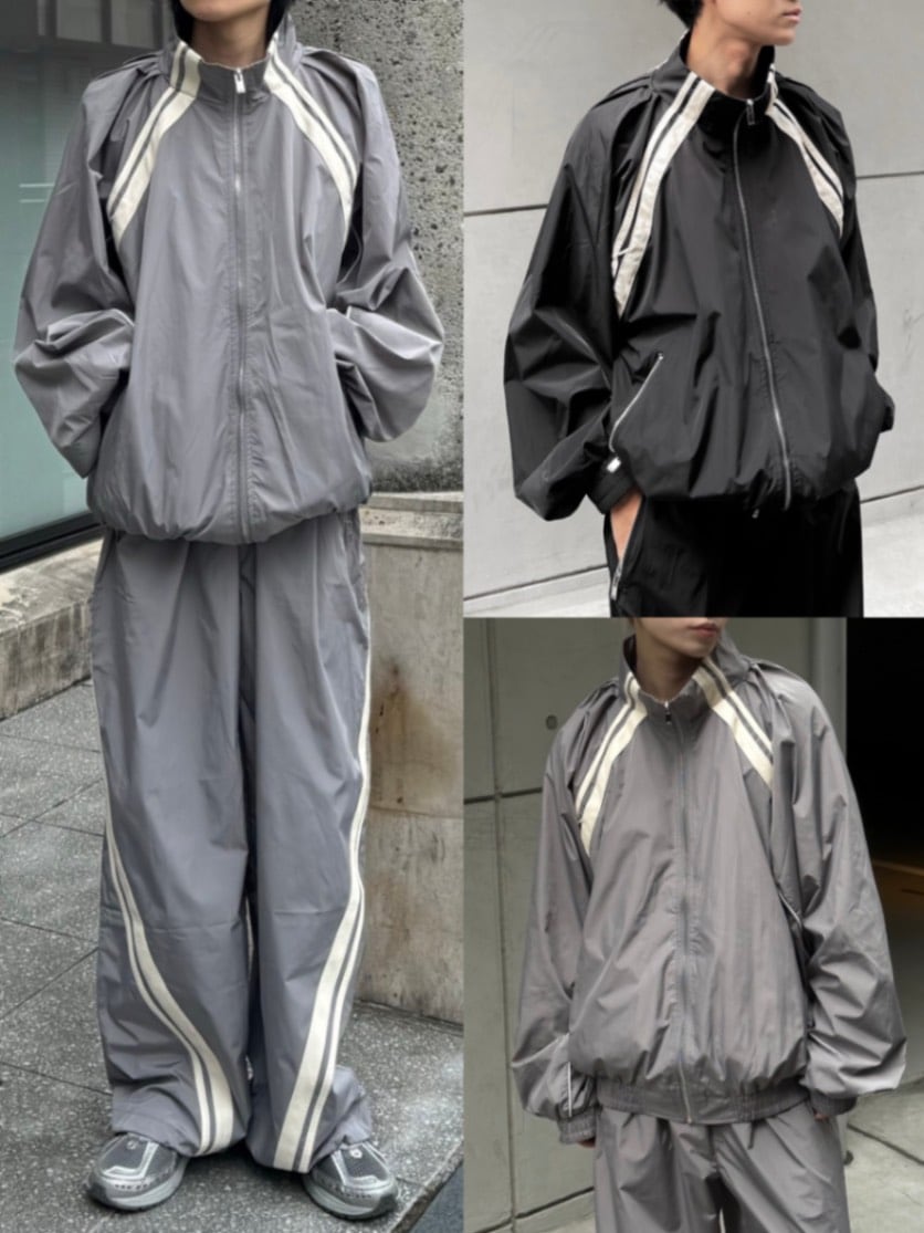 受注制【Chikashitsu +】set up line track jacket (2color