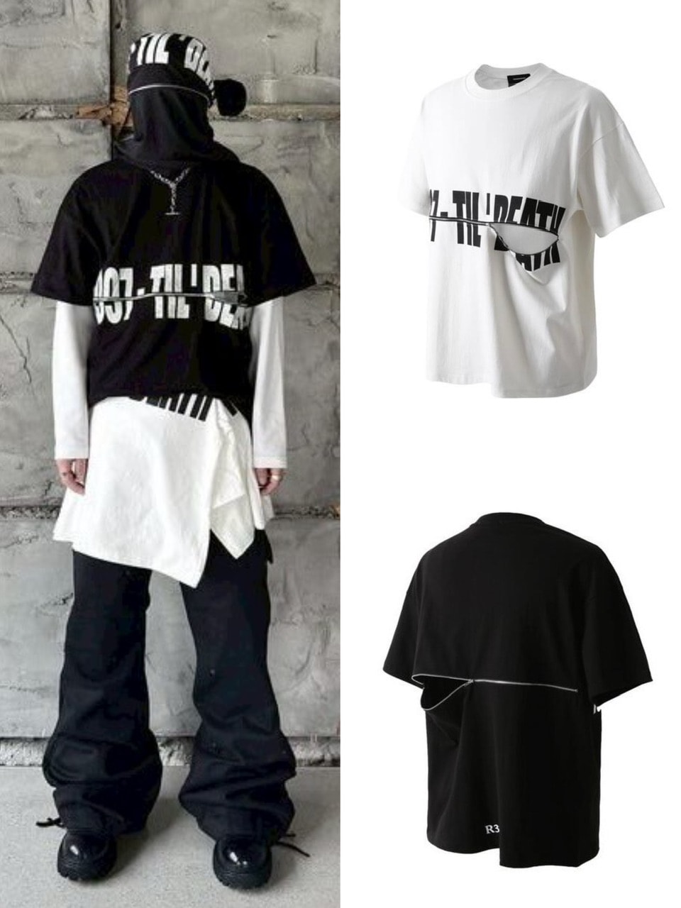 roaringrad】LAYERED ZIPPER T-SHIRTS / 【ロアリングラド】レイヤード