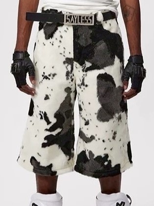 Fourth3ex】Summer Eco-Faux Fur Cow Print Shorts / 【フォース