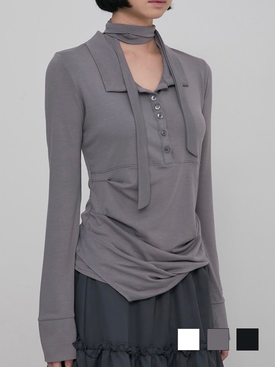 FLAREUP】Asymmetrical Draped Shirt / 【フレアアップ