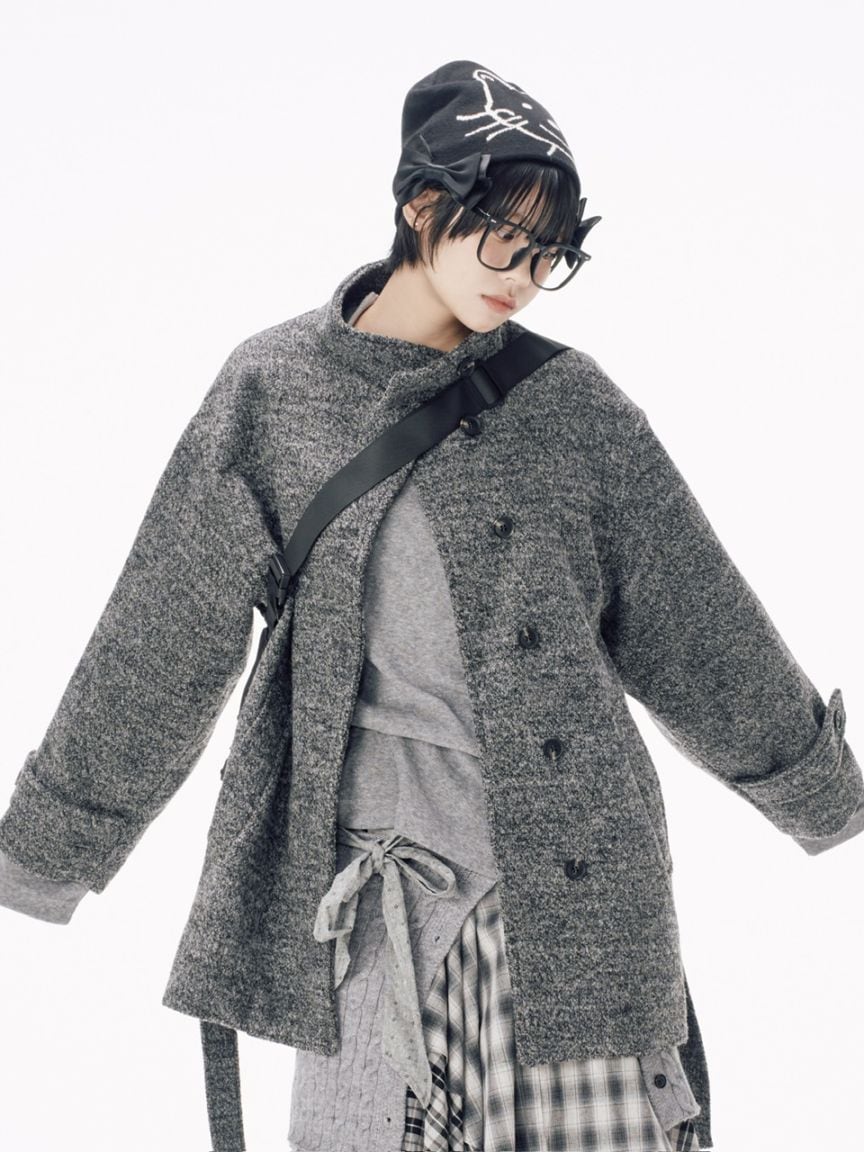 受注制【Nerd out XU】stand collar over coat / 【ナードアウト