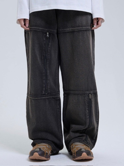 THECOLDESTMOMENT】TCM block denim pants | OUR BRAND