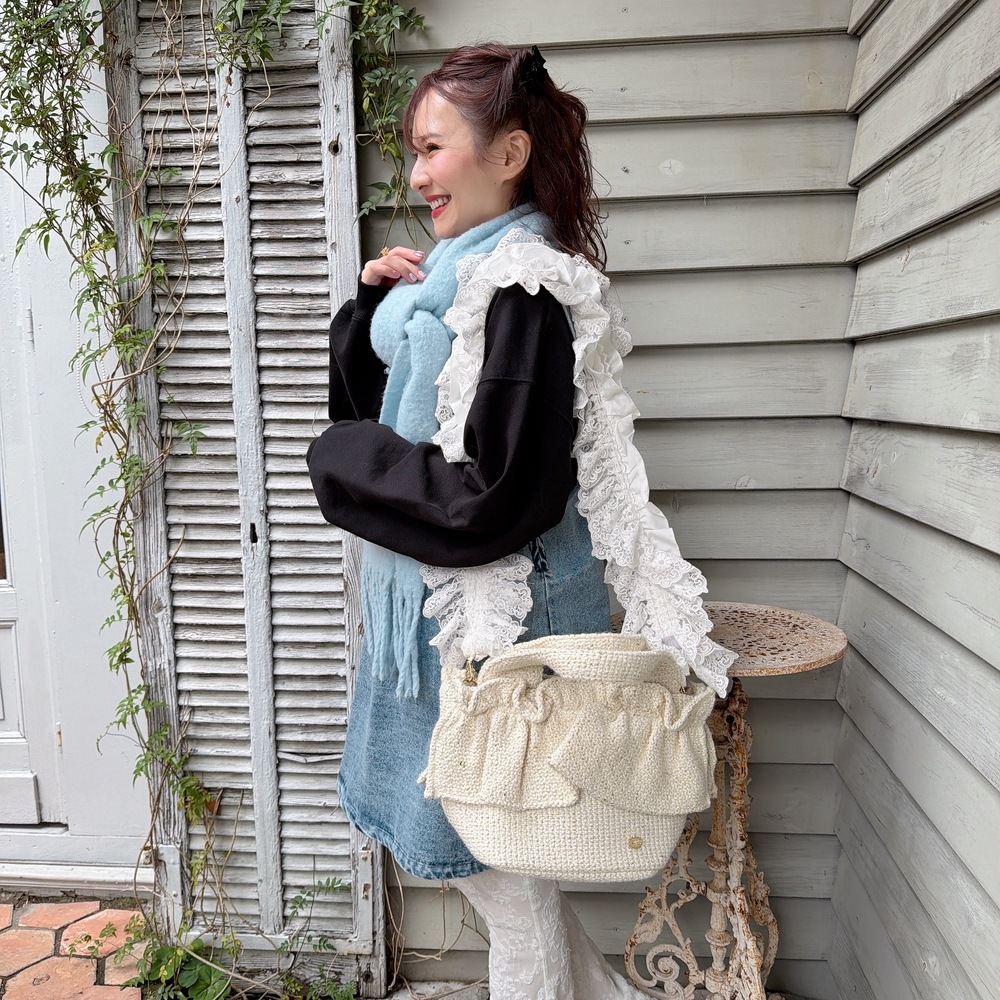 フリルバッグ Tweedy Bebe【アイボリー】1サイズ | BAG,♡Frill