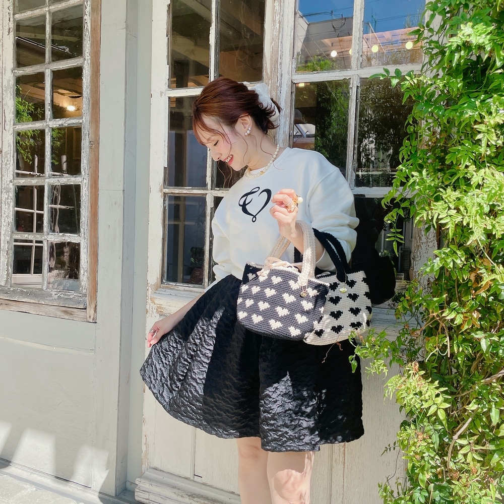 ハートニットトート Alice | BAG,♡Fluffyシリーズ【フェザー