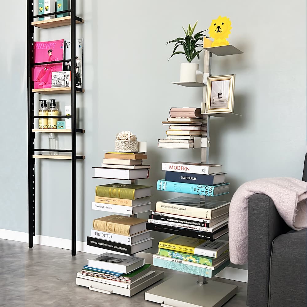 Tsum dock ブックタワー【隠しキャスター付・ハイタイプ8段