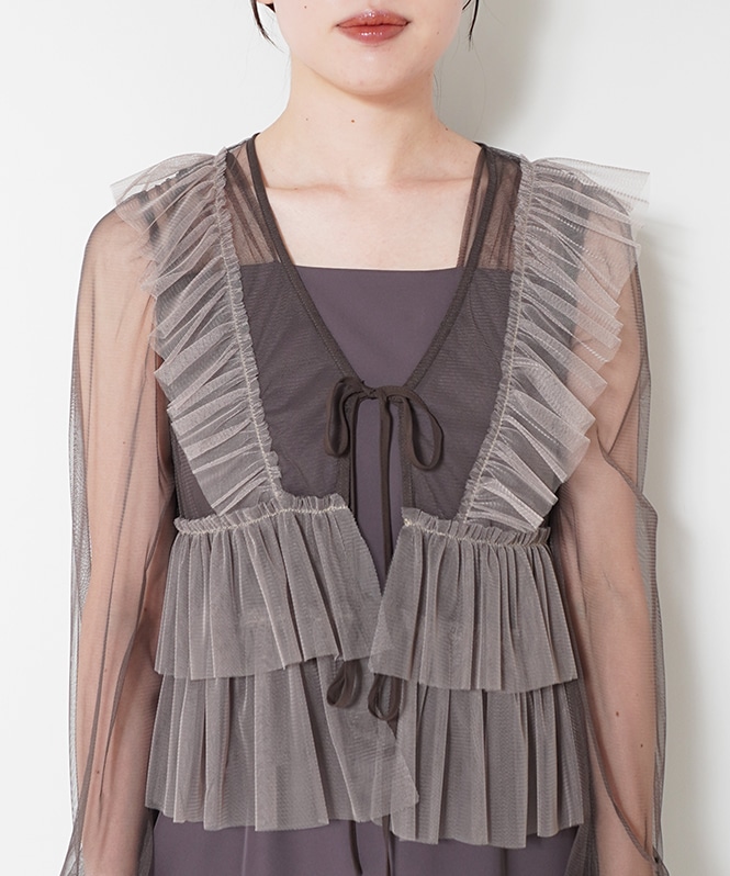 Frill vest pencil dress□ | DRESS,DRESS | ROOM903 online