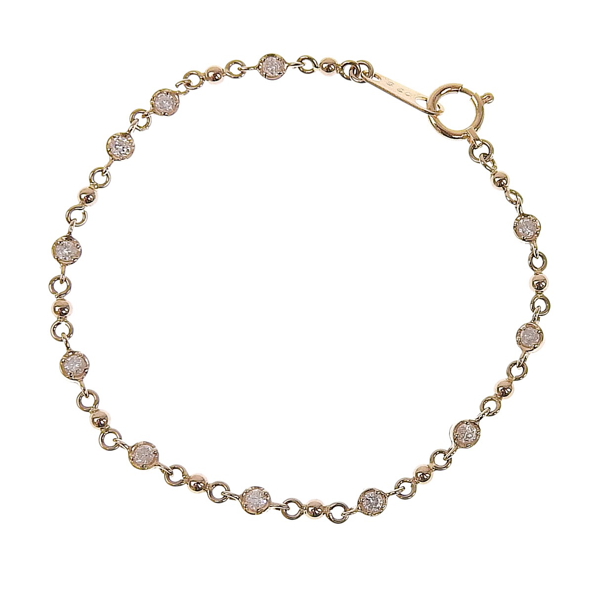 K18PG ピンクゴールド ダイヤモンド 0.35ct ブレスレット レディース