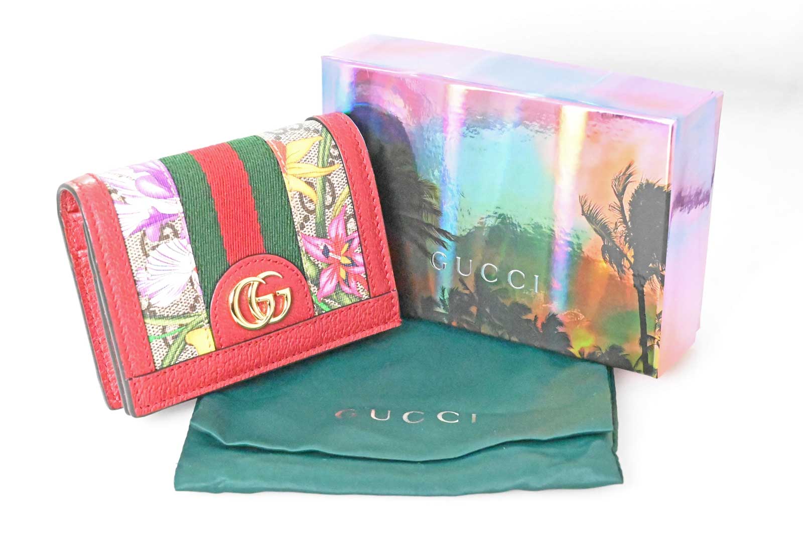 グッチ GUCCI オフディア GGスプリーム GGフローラ 二つ折り財布 花柄