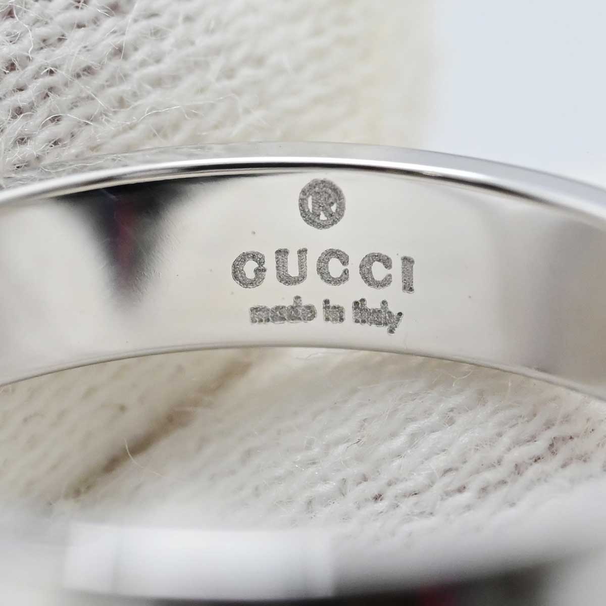 グッチ GUCCI 750WG ホワイトゴールド GGアイコンリング 12号 3383