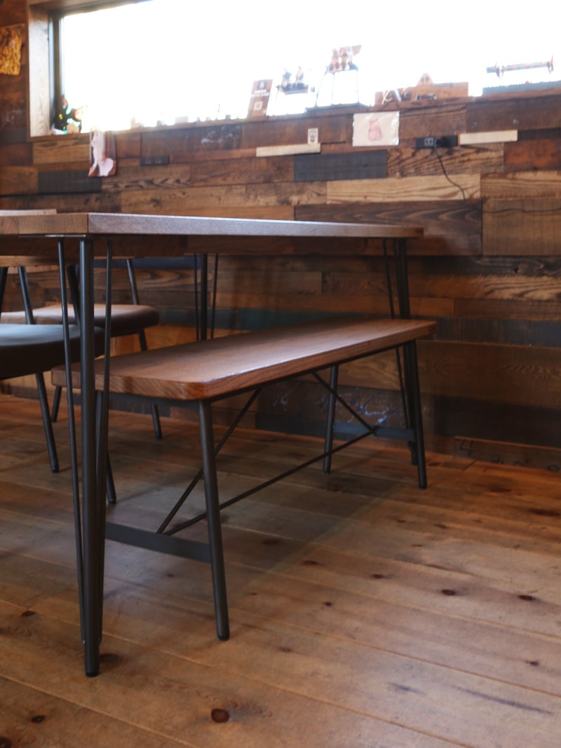 E7 table｜E7 ダイニングテーブル 讃岐産クヌギ無垢材×アイアン脚