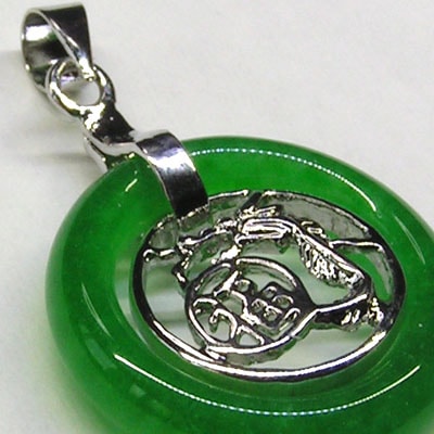 アクセサリー翡翠ペンダントトップ丸福 ネコポス便なら【送料無料