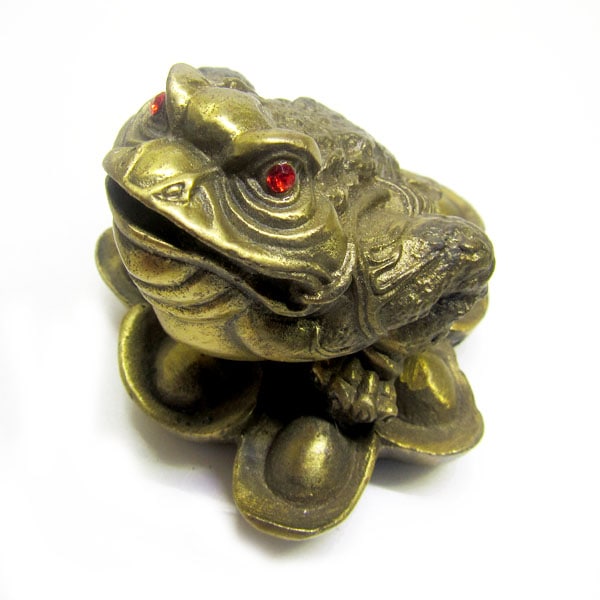 銅製元宝蛙、小 265 【送料無料】（沖縄700円）｜三脚,蟾蜍,置物,蛙