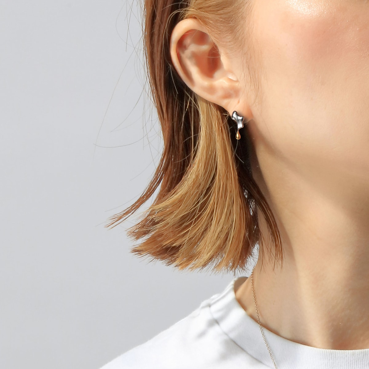 メルト シルバー925 K24（24金）ゴールドプレートピアス【片耳】｜全て