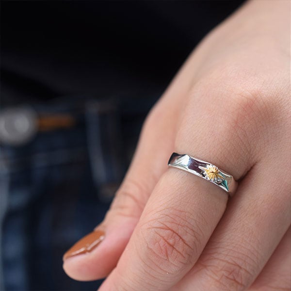 サンシンボル シルバー925リング/指輪 K18（18金）ゴールド｜K18