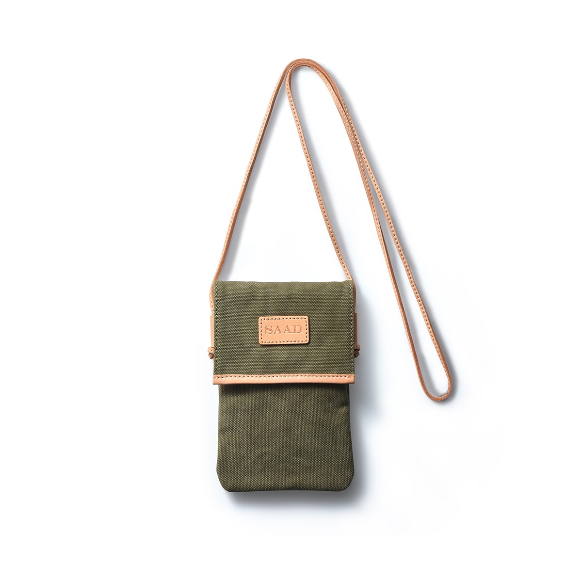 ショルダーバッグ/オリーブ/キャンバス/サドルレザー｜全てのレザー