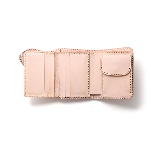 ミドルウォレット/革財布 ナチュラル サドルレザー｜全てのレザー