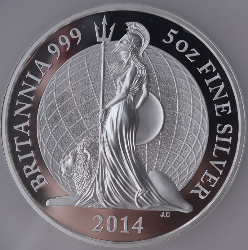 ブリタニア 2014年 ウナ＆ライオン 10ポンド 5oz 大型銀貨 NGC PF70 UC