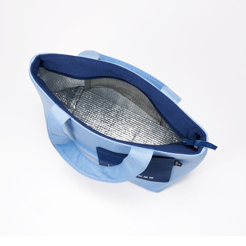 ミニポケット付保冷バック シースルーブルー／KNBP2_4973307671128