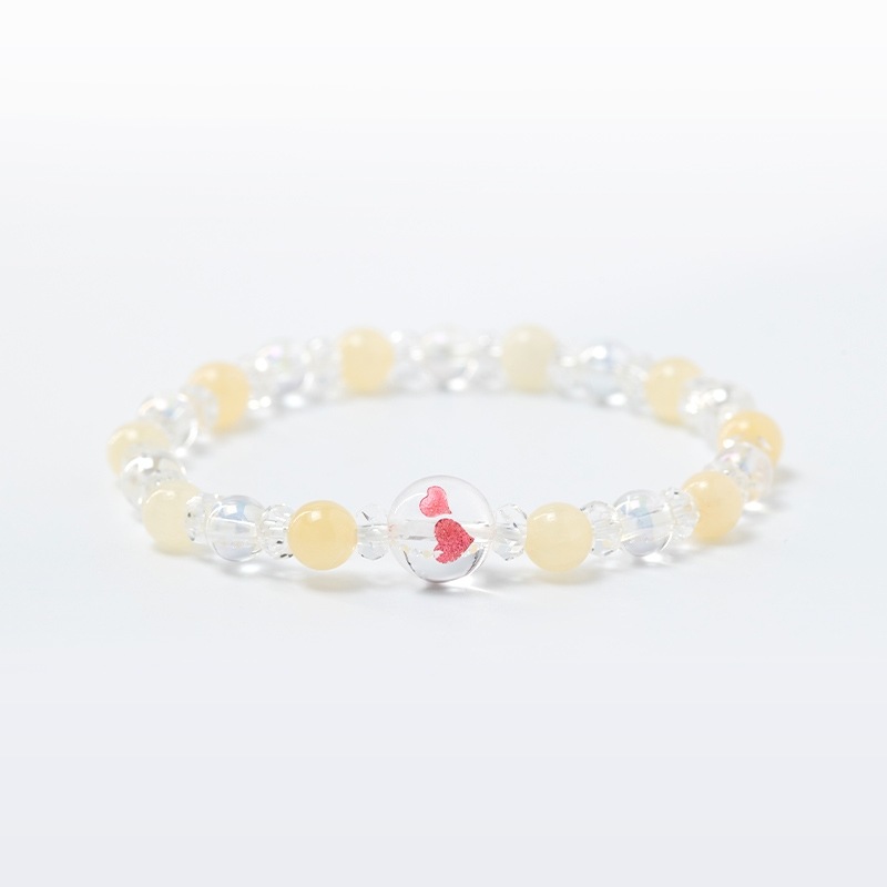 ダブルハートレディースブレスレットお守り アラゴナイト ｜白崎八幡宮