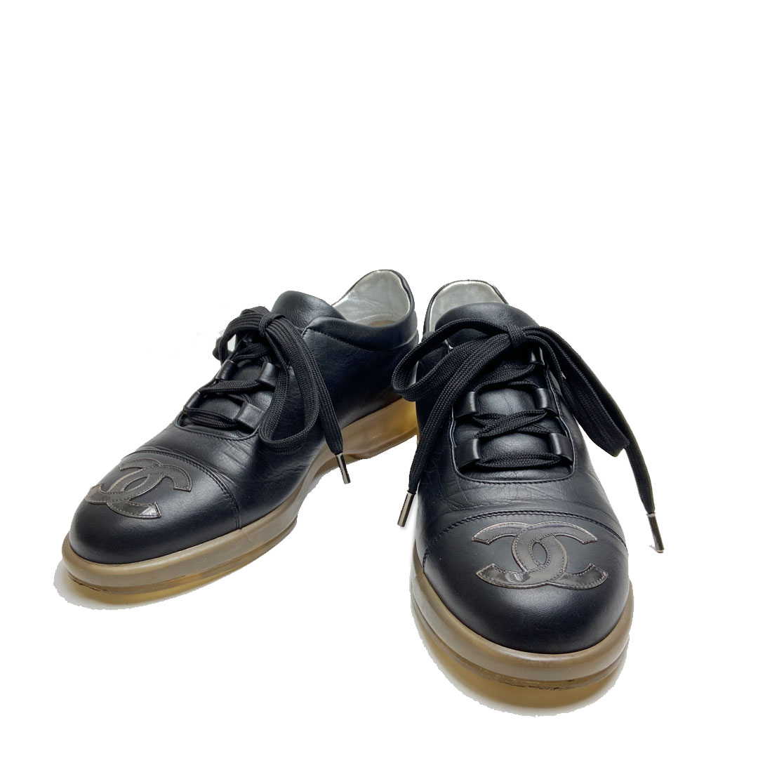 CHANEL シャネル スニーカー レザー ココマーク ブラック 36