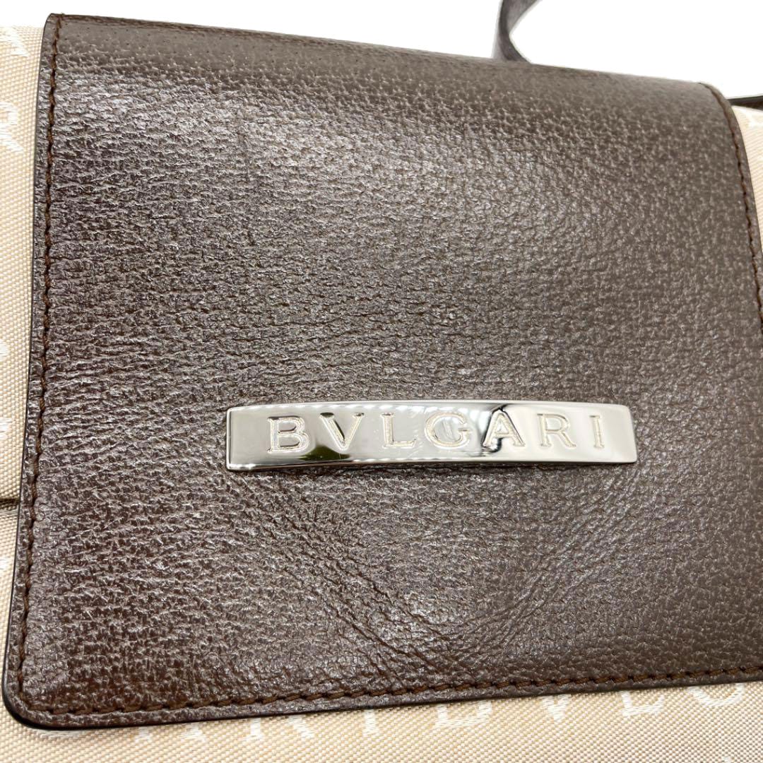 BVLGARI ブルガリ ワンショルダーバッグ ロゴマニア キャンバス レザー