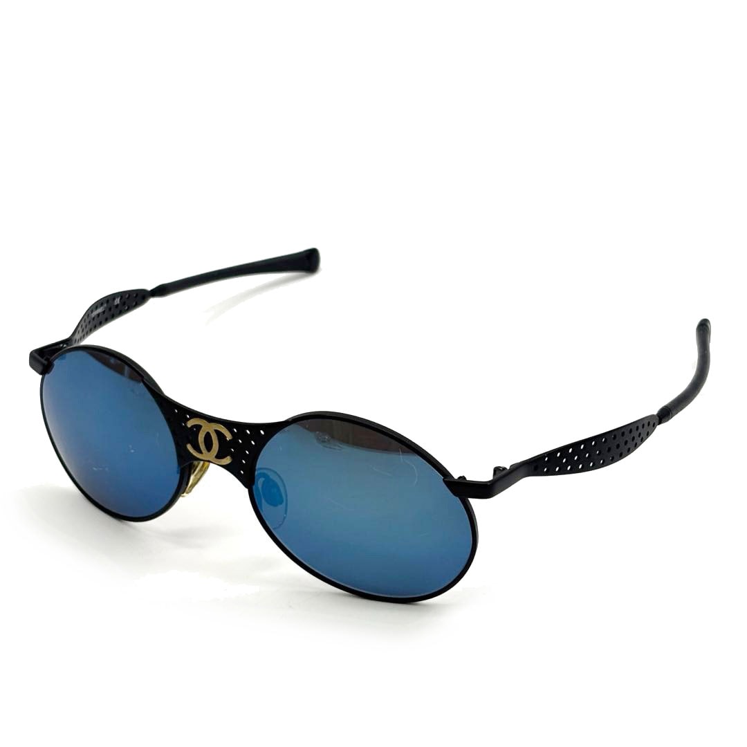 美品✨CHANEL シャネル スポーツスタイル サングラス ブルー系 保存袋