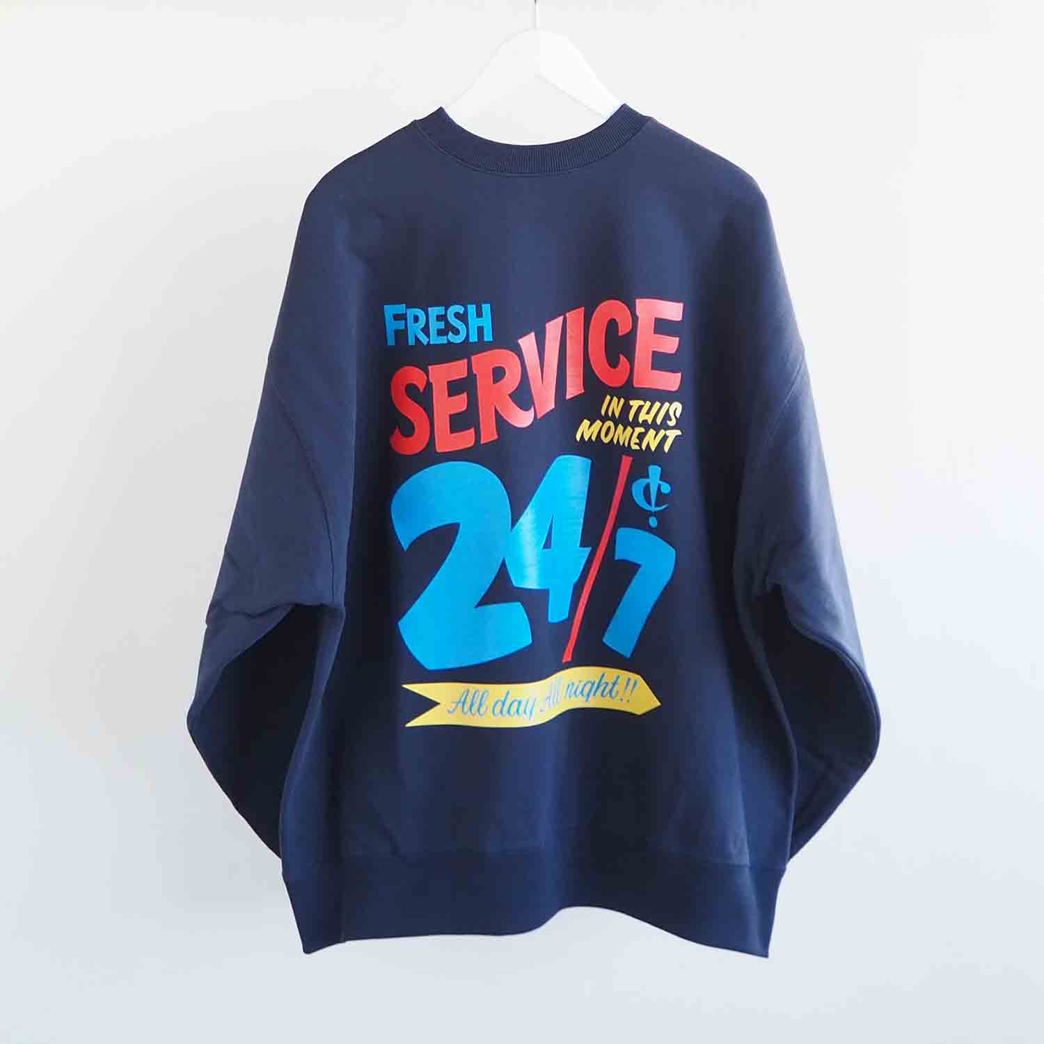 FreshService CORPORATE PRINTED CREW NECK SWEAT All Day All Night NAVY