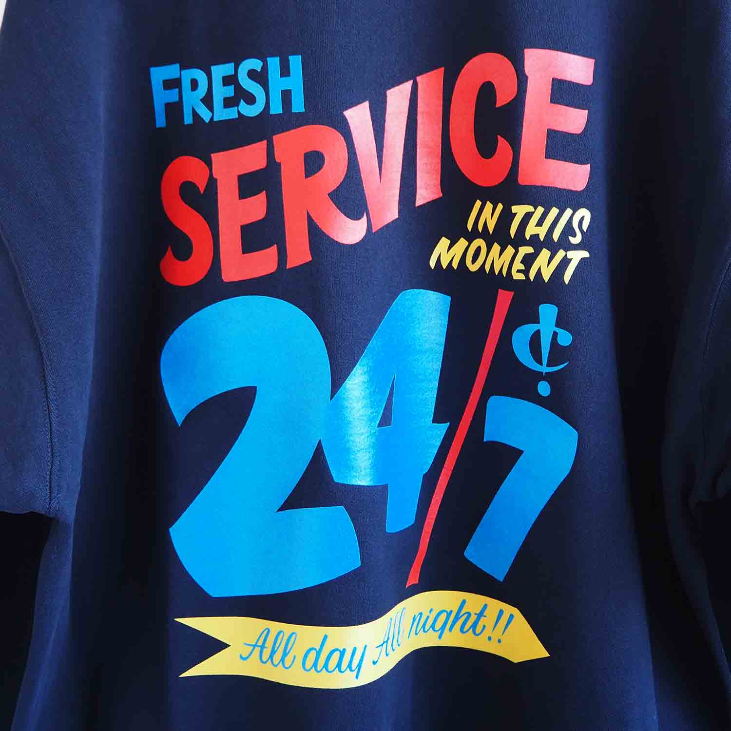 FreshService CORPORATE PRINTED CREW NECK SWEAT All Day All Night NAVY
