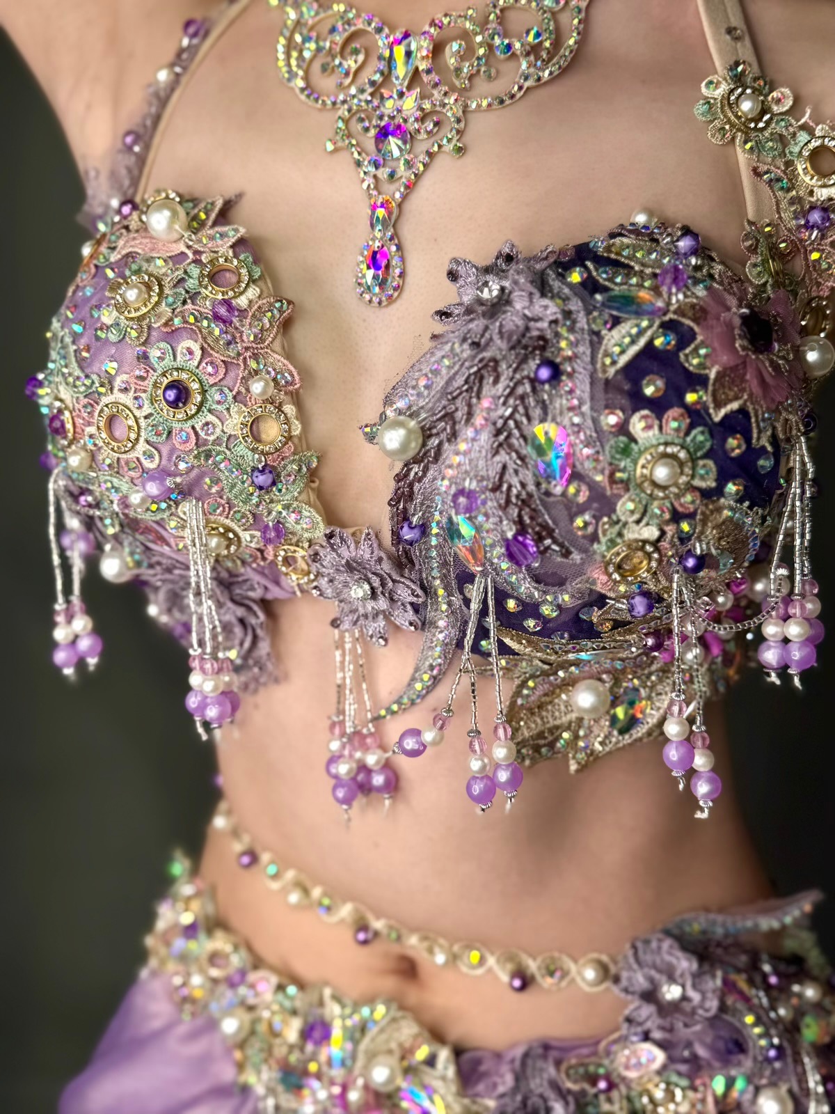 Amr】ベリーダンス衣装 オリエンタル 紫 バイカラー | オリエンタル