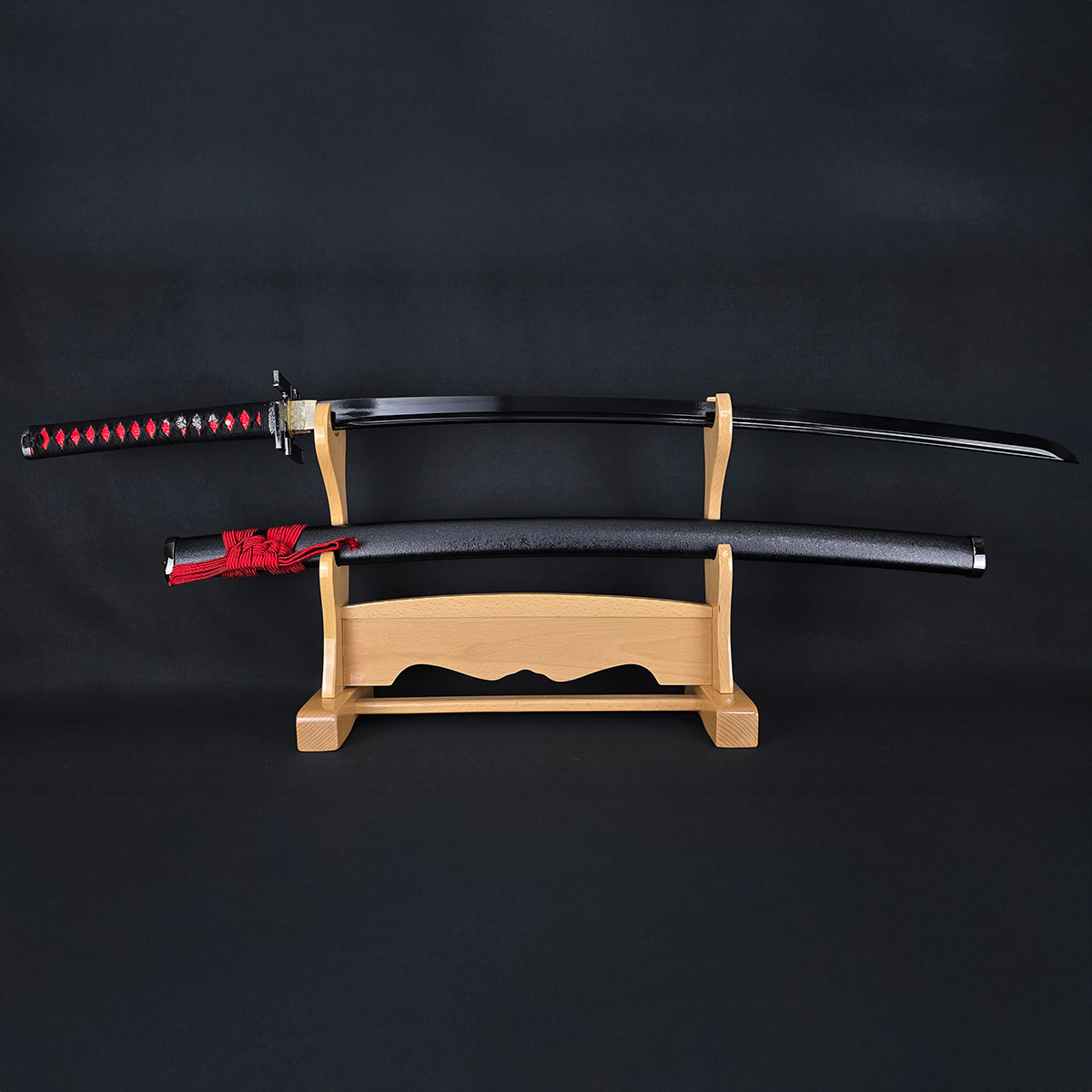 ユ*ン様 武蔵拵 模造刀 大小セット 二十四代藤原兼房作 刀袋・台座付