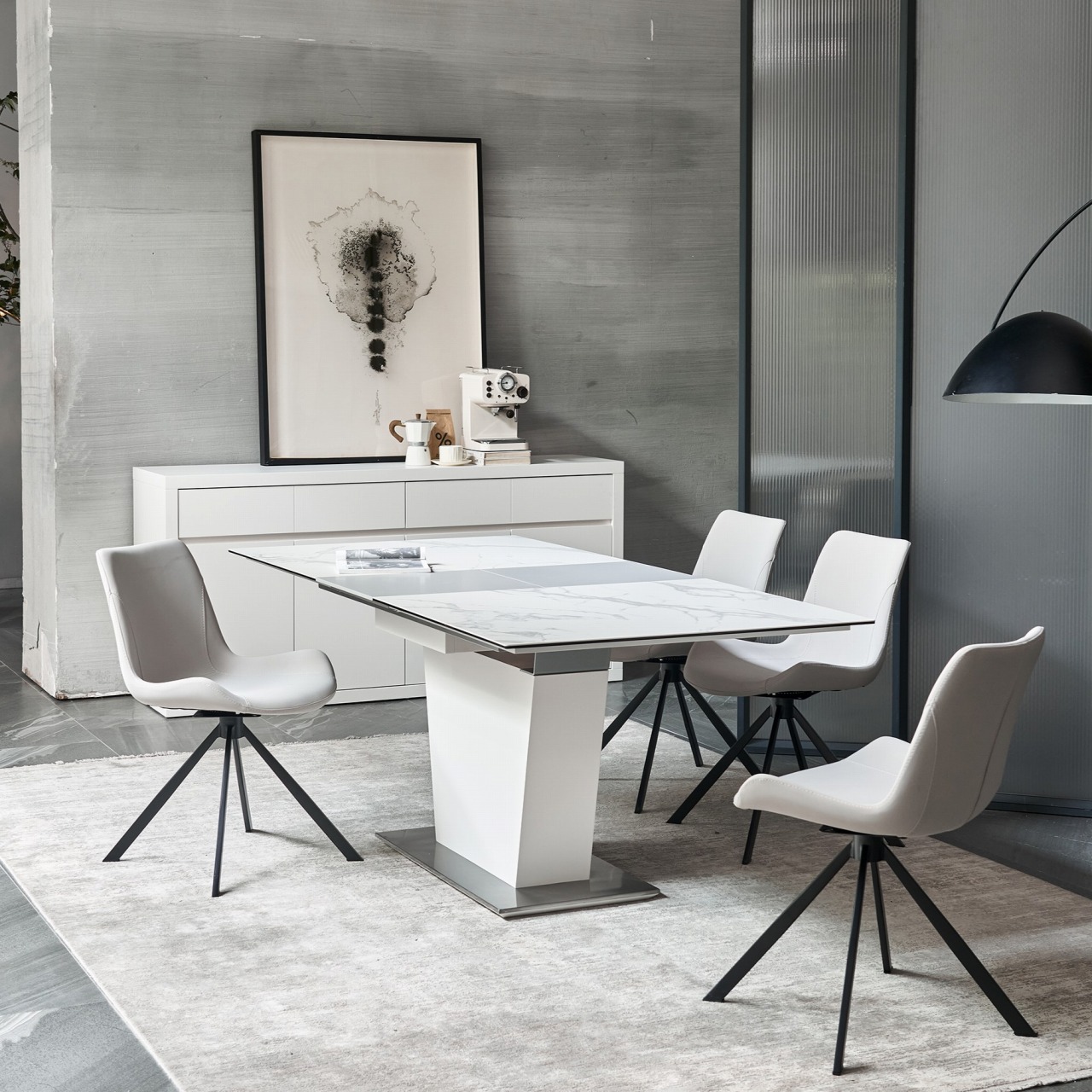 セラミック天板】ALETTA（アレッタ）エクステンションダイニング