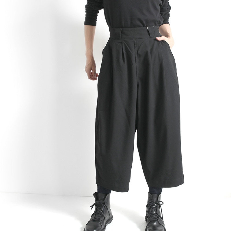 HARVESTY｜ワイドエッグ クロップドパンツ BLACK | 趣佳[syuca.jp