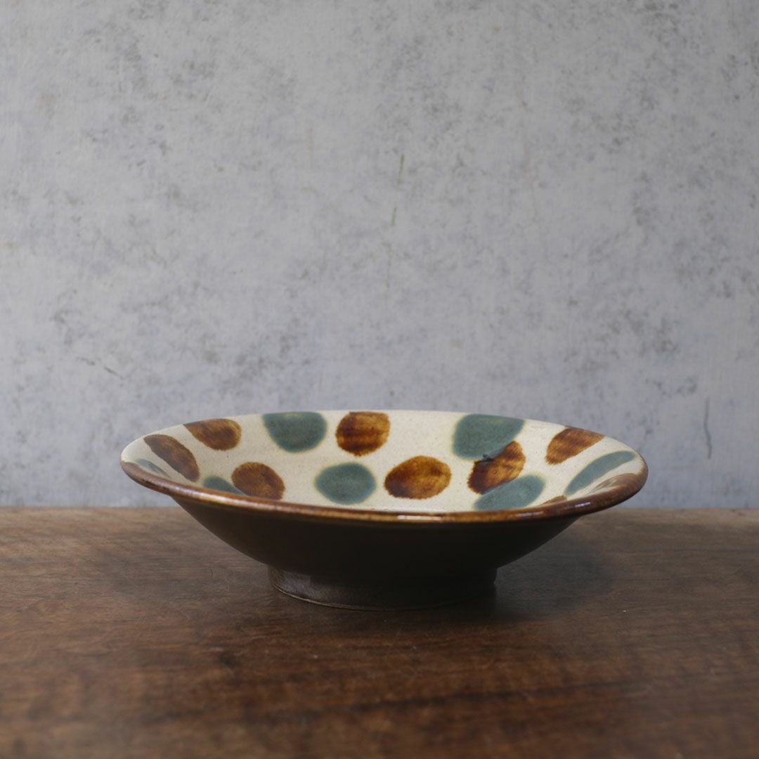 やちむん 松田共司 点打ち 大皿 読谷村北窯 一点物 沖縄 22.5cm の通販