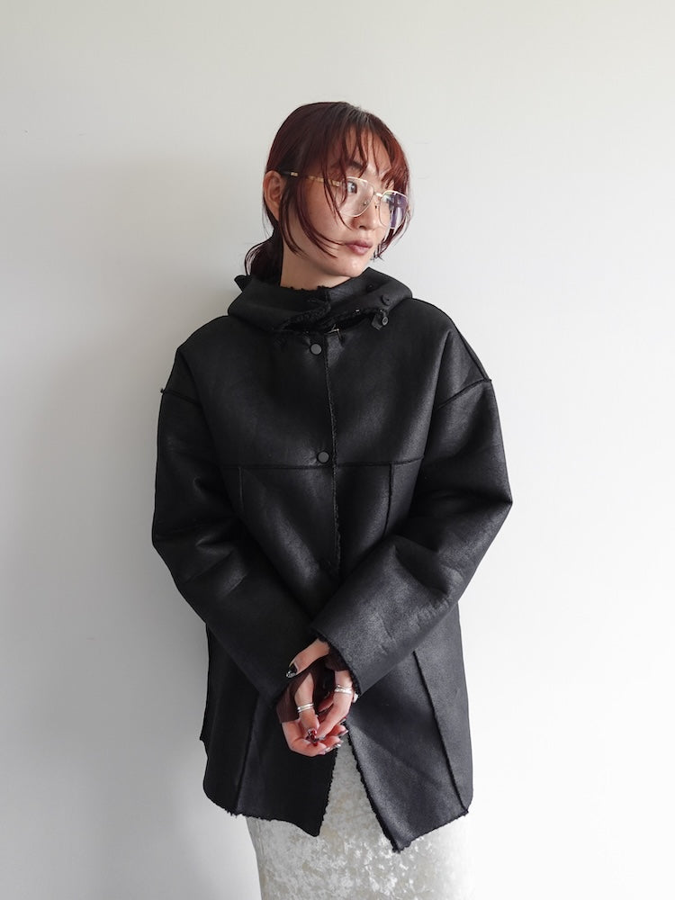 Reversible Hooded Coat｜スエード/ボア リバーシブルコート – MARTE