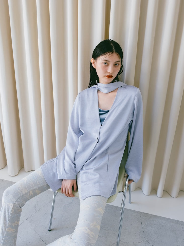 Long Tie Satin Jacket｜ロングタイサテンジャケット – MARTE