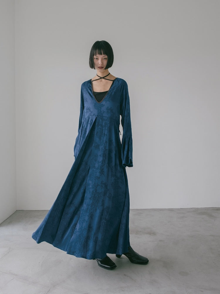 Flower Jacquard Piping Dress – MARTE