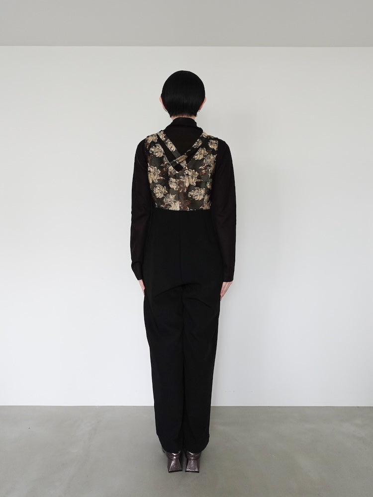 Cross Neck Jacquard Jumpsuits｜結婚式やお呼ばれに｜ジャガード