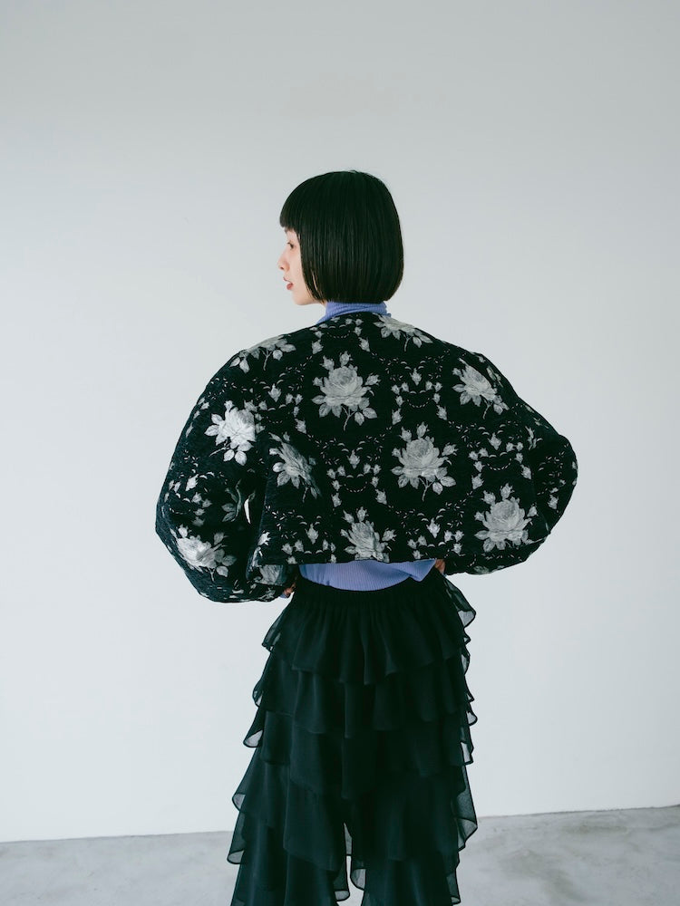 Jacquard Collarless Jacket｜ショート丈ジャガードジャケット – MARTE