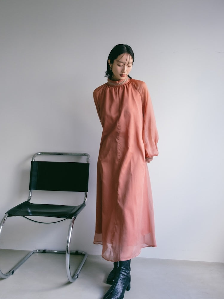 Cord Embroidery Long Dress｜結婚式やお呼ばれに｜シフォンワンピース