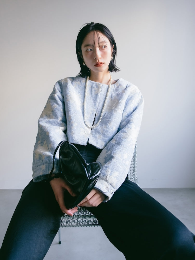 Jacquard Collarless Jacket｜ショート丈ジャガードジャケット – MARTE